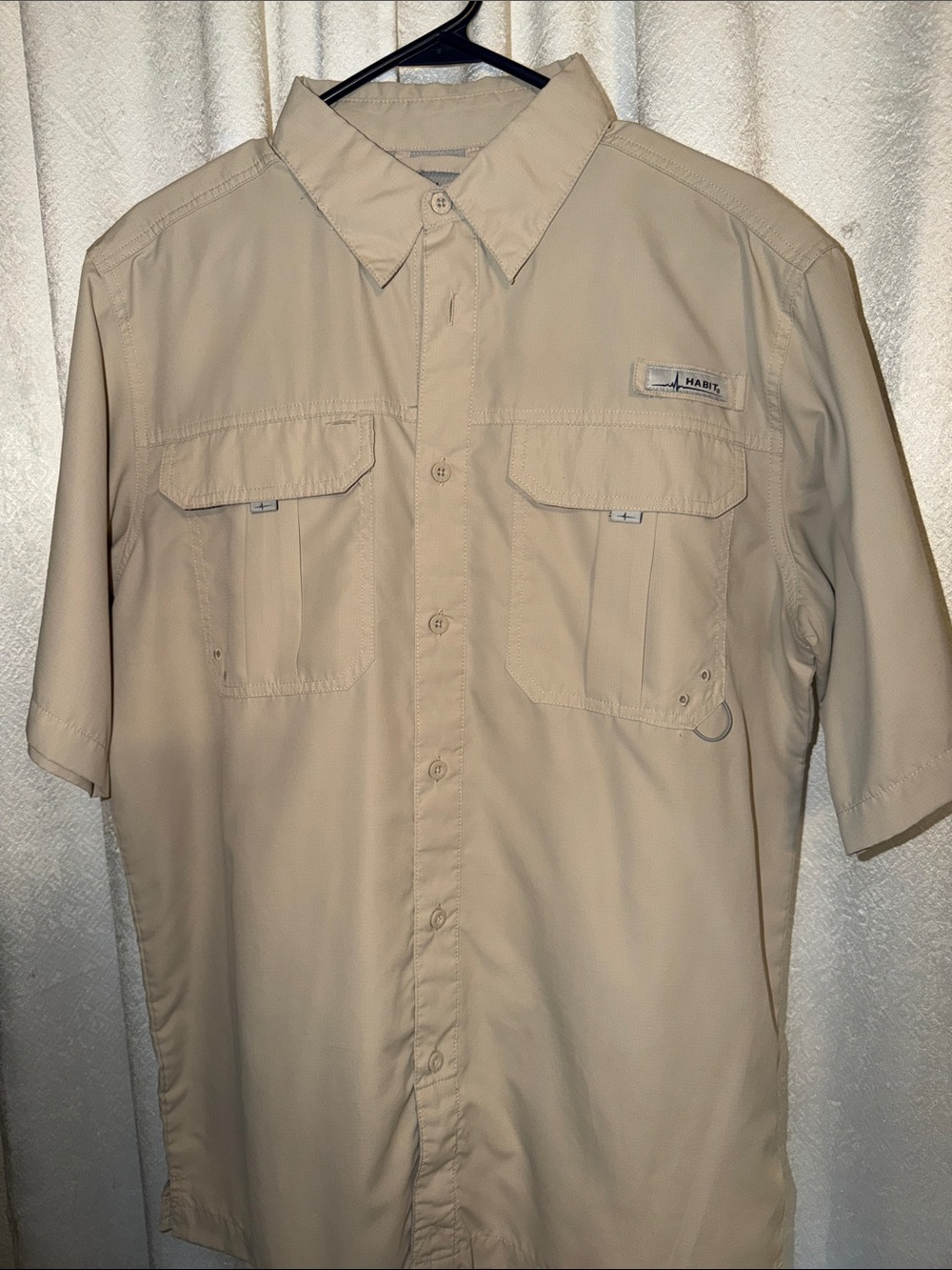Habitat Men’s Short-Sleeve Button-Down Shirt in Khaki